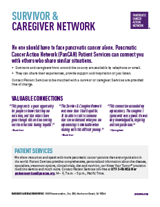 Survivor and Caregiver Network Fact Sheet