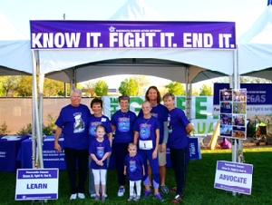 Rebecca and her family at PurpleStride 2015, Las Vegas's inaugural event!