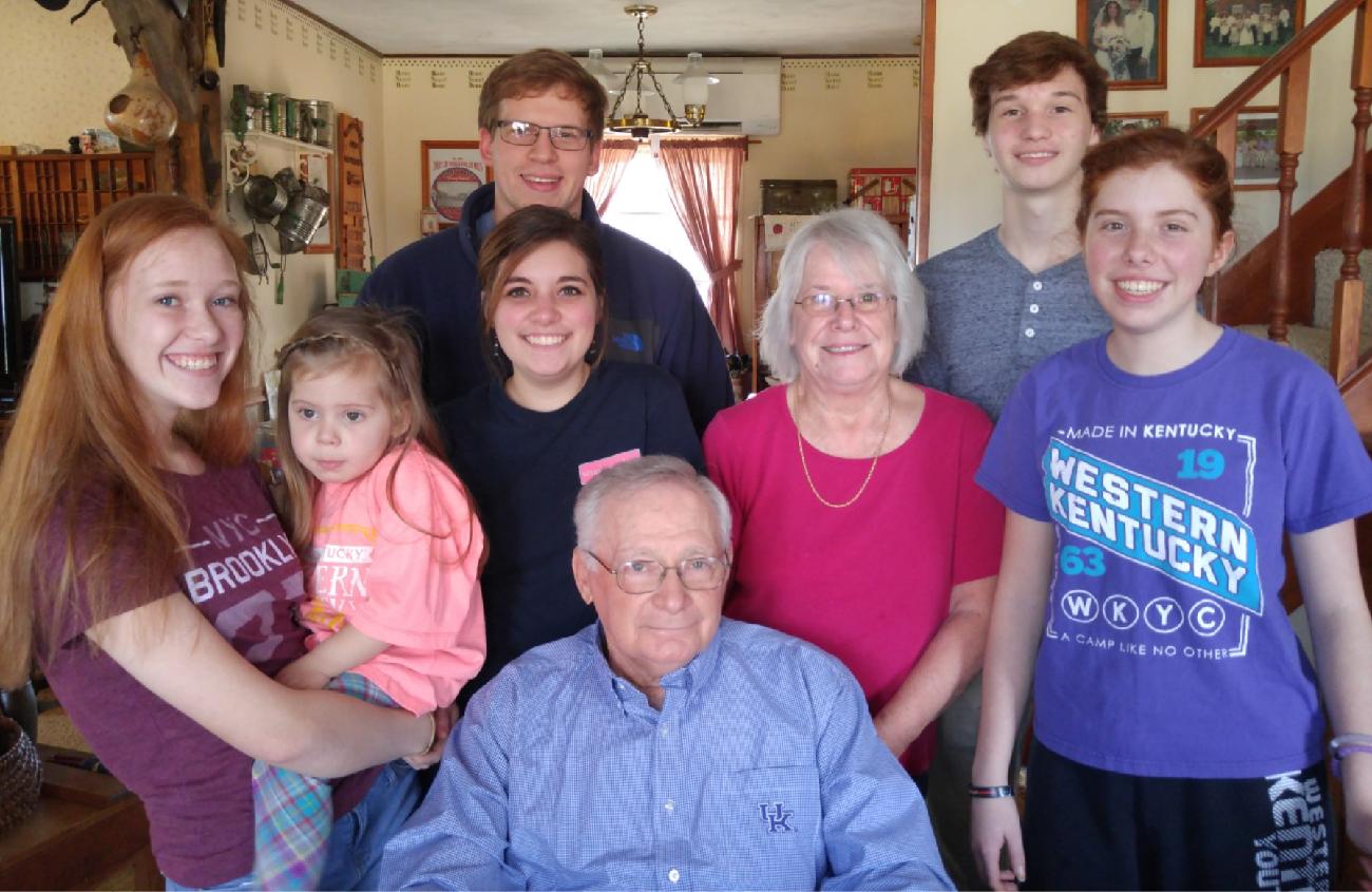 Grandad with Grandma and all the kids