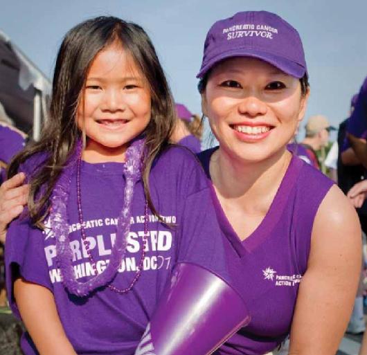 Anne with daughter Holly at the first PurpleStride DC in 2010