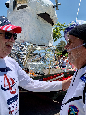 Wallace and Billy Crystal @ Palisades 4th of July parade. Celebrating Apollo 11