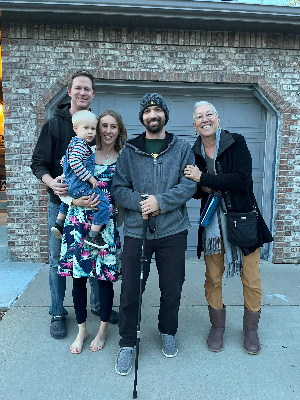 Janice (right) with nephew,Brandon, niece,Jasmine,her husband andNatt&their son Jasper