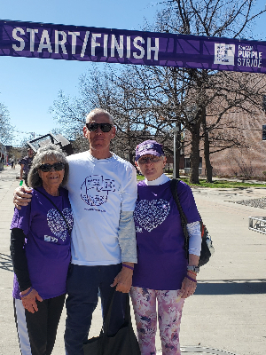 Donna, Marla & Don finished the PurpleStride 4/29/23!