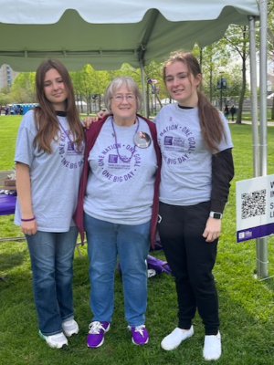 Mia, Me and Keira  working PurpleStride