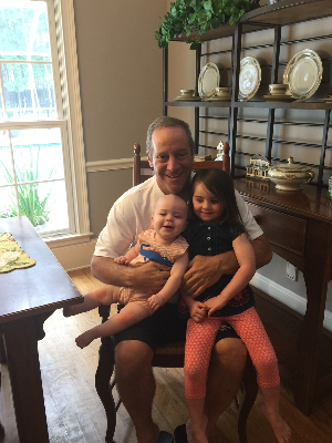 Al and two of his grandchildren - Andy and Annabelle - in 2017