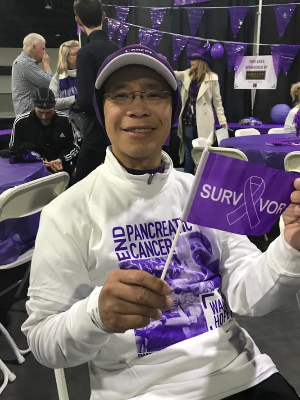 Our dad Ken Szeto at the 2017 PanCAN PurpleStride... the only year he was able to participate after receiving his diagnosis.