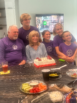 My supporting husband and grandchildren!