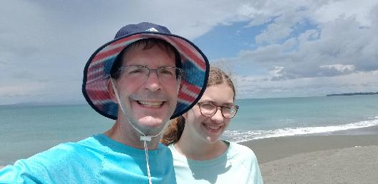 John with daughter during bucket-list trip to Costa Rica, summer 2023