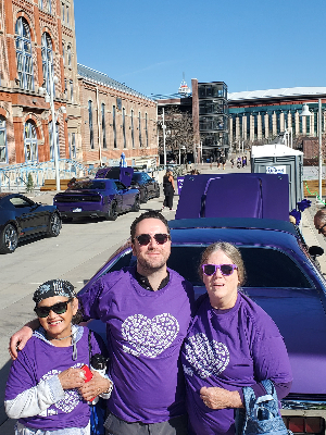 Dot ,Drew,and Sue for Bernie's Brigade  striding for a cure.