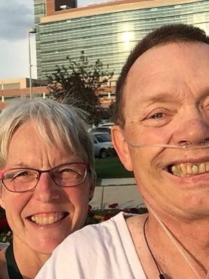 August 2018,  Walking U of CO Hospital grounds after successful Pancreatic Cancer surgery.