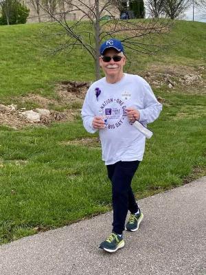 Bob running at Purple Stride!