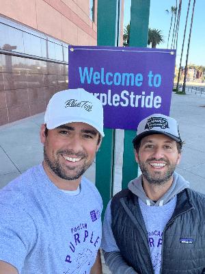 Brad (left) and Brandon (right) setting up last years Purple Stride volunteer event!