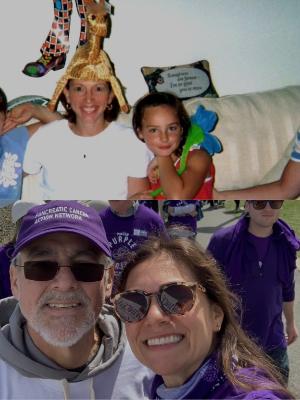 Top: Leah and her aunt Judy. Bottom: Ashley and her dad Vince